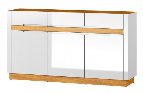 Комод VISIO 45 SZYNAKA білий глянець / дуб camargue